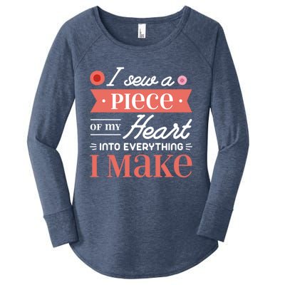 I Sew A Piece Of My Heart Into Everything I Make Quilting Cool Gift Women's Perfect Tri Tunic Long Sleeve Shirt