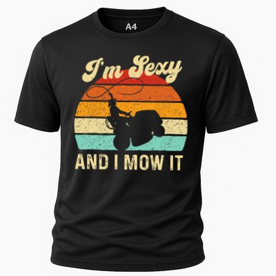 Im Sexy And I Mow It Landscaper Lawn Trimmer Landscaping Performance Shirt