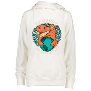 Ironic Statet About Climate Change By A Dinosaur Gift Womens Funnel Neck Pullover Hood