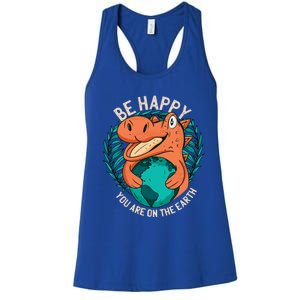 Ironic Statet About Climate Change By A Dinosaur Gift Women's Racerback Tank