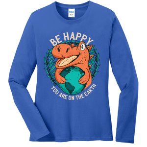 Ironic Statet About Climate Change By A Dinosaur Gift Ladies Long Sleeve Shirt