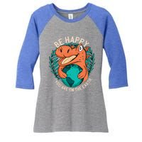 Ironic Statet About Climate Change By A Dinosaur Gift Women's Tri-Blend 3/4-Sleeve Raglan Shirt