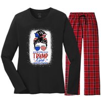 IM Still A Trump Girl I Make No Apologies Trump 2024 Women Women's Long Sleeve Flannel Pajama Set 