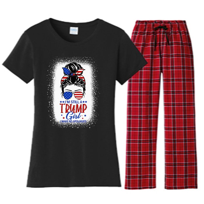 IM Still A Trump Girl I Make No Apologies Trump 2024 Women Women's Flannel Pajama Set