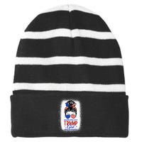 IM Still A Trump Girl I Make No Apologies Trump 2024 Women Striped Beanie with Solid Band