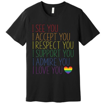 I See Accept Respect Support Admire Love You LGBTQ Premium T-Shirt