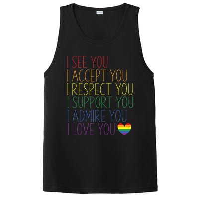 I See Accept Respect Support Admire Love You LGBTQ PosiCharge Competitor Tank