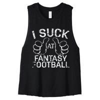 I Suck At Fantasy Football Women's Racerback Cropped Tank