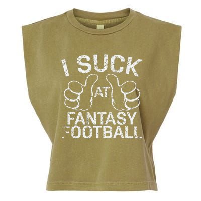 I Suck At Fantasy Football Garment-Dyed Women's Muscle Tee