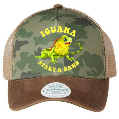 Iguana Start A Band Play On Words Pun Legacy Tie Dye Trucker Hat