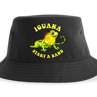 Iguana Start A Band Play On Words Pun Sustainable Bucket Hat