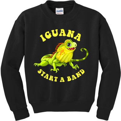 Iguana Start A Band Play On Words Pun Kids Sweatshirt