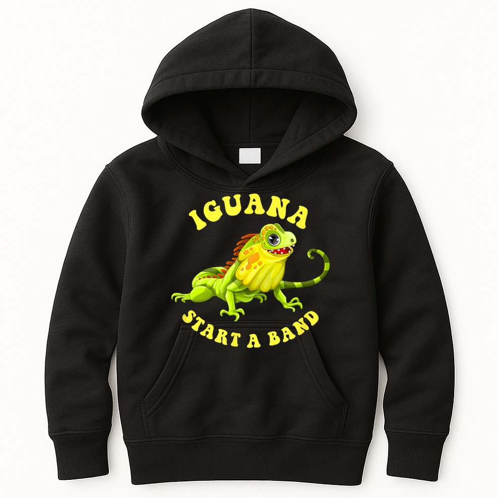 Iguana Start A Band Play On Words Pun Kids Hoodie