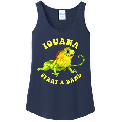 Iguana Start A Band Play On Words Pun Ladies Essential Tank