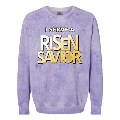 I Serve A Risen Savior Christian Faith Colorblast Crewneck Sweatshirt