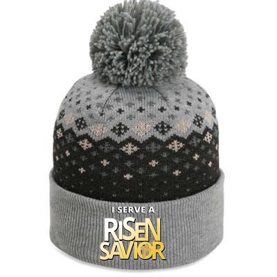 I Serve A Risen Savior Christian Faith The Baniff Cuffed Pom Beanie