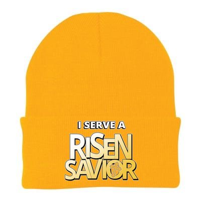 I Serve A Risen Savior Christian Faith Knit Cap Winter Beanie