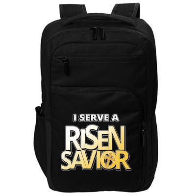 I Serve A Risen Savior Christian Faith Impact Tech Backpack