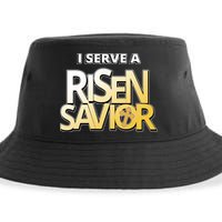 I Serve A Risen Savior Christian Faith Sustainable Bucket Hat