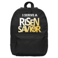 I Serve A Risen Savior Christian Faith 16 in Basic Backpack