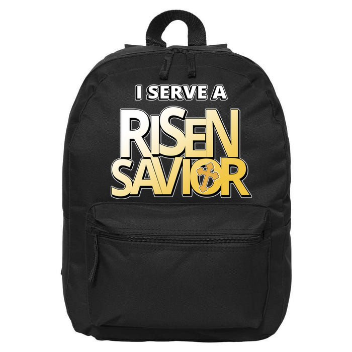 I Serve A Risen Savior Christian Faith 16 in Basic Backpack