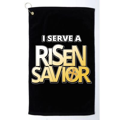 I Serve A Risen Savior Christian Faith Golf Towel