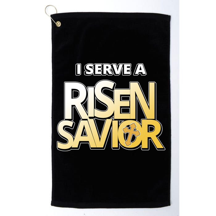 I Serve A Risen Savior Christian Faith Golf Towel