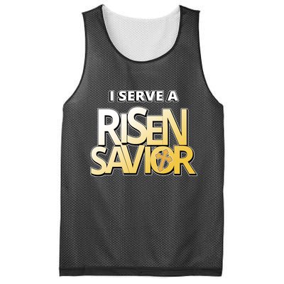 I Serve A Risen Savior Christian Faith Mesh Reversible Basketball Jersey Tank