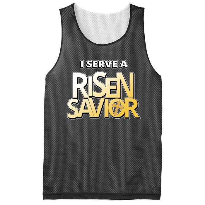 I Serve A Risen Savior Christian Faith Mesh Reversible Basketball Jersey Tank