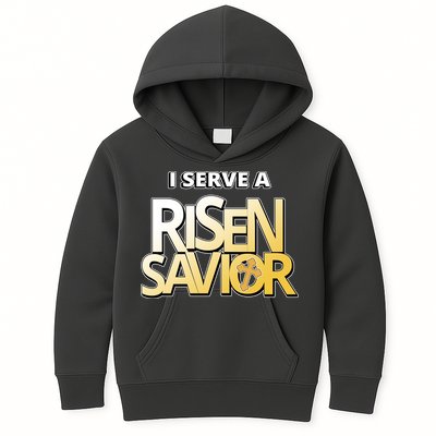 I Serve A Risen Savior Christian Faith Kids Hoodie