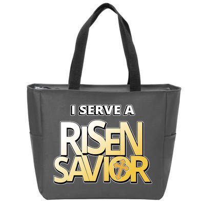 I Serve A Risen Savior Christian Faith Zip Tote Bag