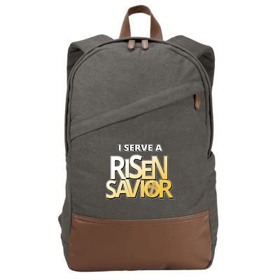 I Serve A Risen Savior Christian Faith Cotton Canvas Backpack
