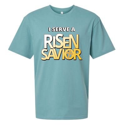 I Serve A Risen Savior Christian Faith Sueded Cloud Jersey T-Shirt