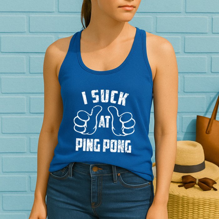 I Suck At Ping Pong Sarcastic Ping Pong Loser Gift Womens Tank Top