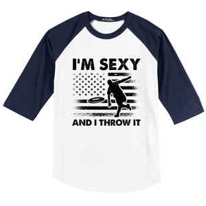 IM Sexy And I Throw It Us Flag American Ultimate Frisbee Great Gift Baseball Sleeve Shirt