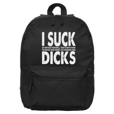 I Suck At Fantasy Football Loser Trophy 16 in Basic Backpack