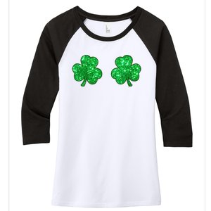 Irish Shamrock Boobs St. Paddy's Day Women's Women's Tri-Blend 3/4-Sleeve Raglan Shirt