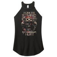 ICanFix Stupid But It's Gonna Hurt Cool Skull (On Back) Women’s Perfect Tri Rocker Tank