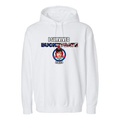 I Survived Bucketgate 2023 Premium Garment-Dyed Fleece Hoodie