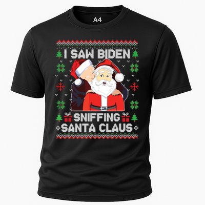 I Saw Biden Sniffing Santa Claus Cooling Performance Crew T-Shirt