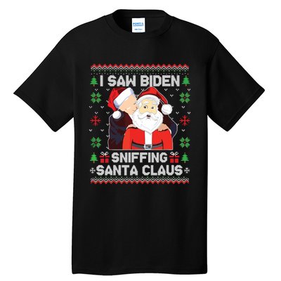 I Saw Biden Sniffing Santa Claus Tall T-Shirt