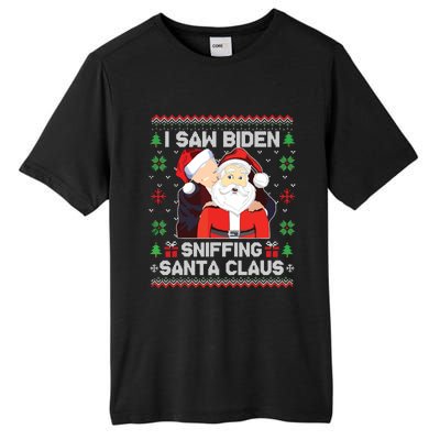 I Saw Biden Sniffing Santa Claus Tall Fusion ChromaSoft Performance T-Shirt