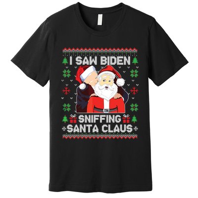 I Saw Biden Sniffing Santa Claus Premium T-Shirt