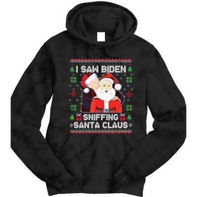 I Saw Biden Sniffing Santa Claus Tie Dye Hoodie