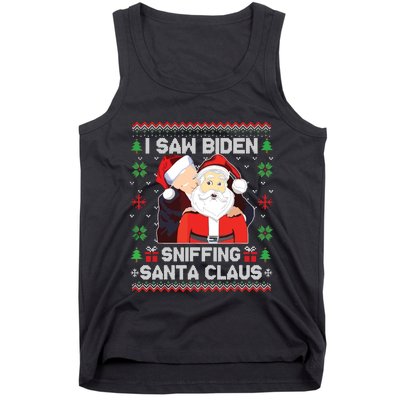 I Saw Biden Sniffing Santa Claus Tank Top