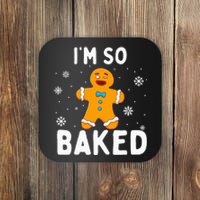 I'm So Baked Gingerbread Man Christmas Funny Cookie Baking Coaster