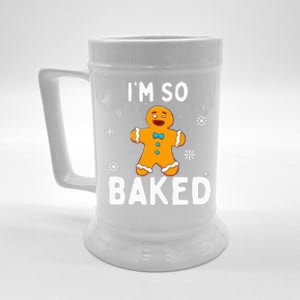 I'm So Baked Gingerbread Man Christmas Funny Cookie Baking Beer Stein