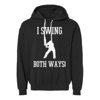 I Swing Both Ways Cricket With An Axe Bisexual LGBT Pride Garment-Dyed Fleece Hoodie