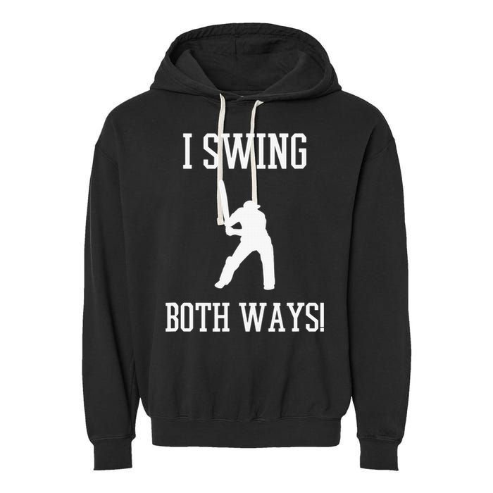 I Swing Both Ways Cricket With An Axe Bisexual LGBT Pride Garment-Dyed Fleece Hoodie
