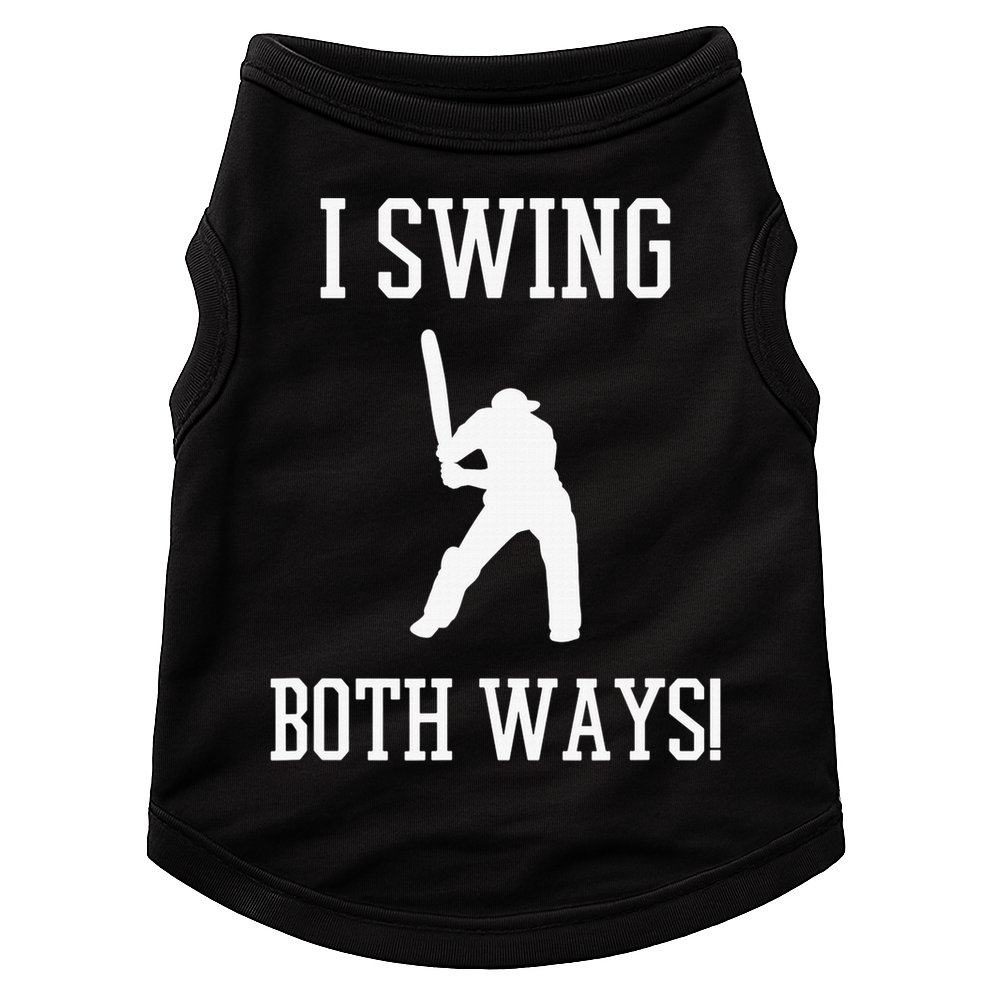I Swing Both Ways Cricket With An Axe Bisexual LGBT Pride Doggie Tank